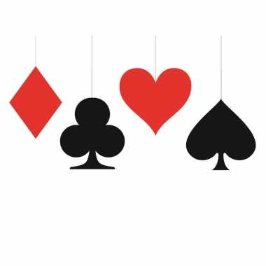 8x stuks kaartspel/casino speelkaarten decoratie hangers