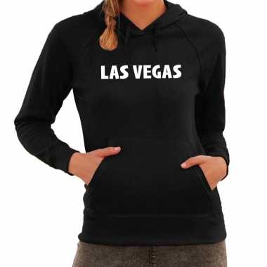 Las vegas/wereldstad hoodie zwart dames